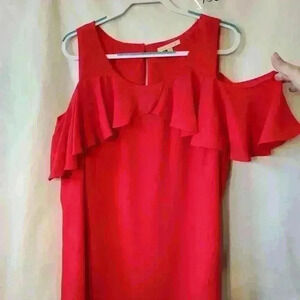 Gibson Latimer womens cold shoulder top size 2x color red NWOT